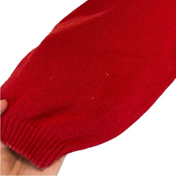 Vintage Y2K Victoria Jones Red Knit Cropped 3/4 Sleeve Knit Sweater Shirt Sz PM - Picture 9 of 16